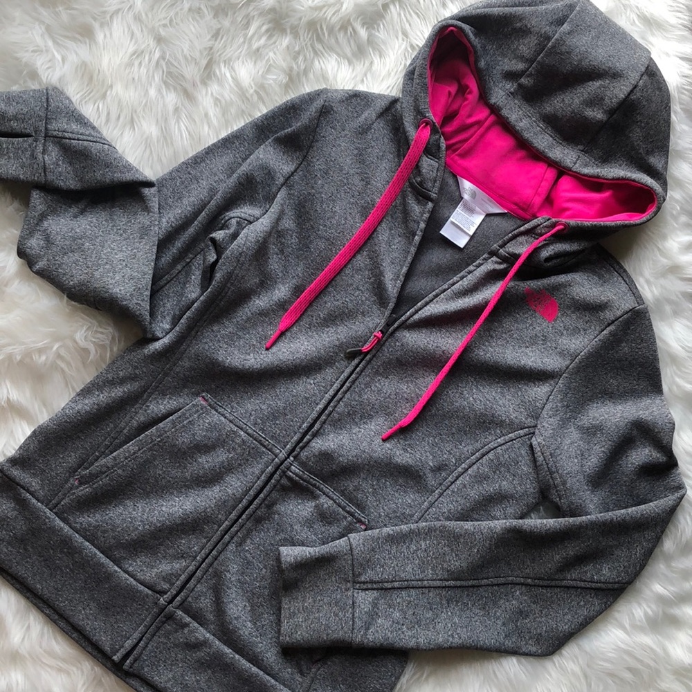 The North Face light weight jacket. Grey and pink